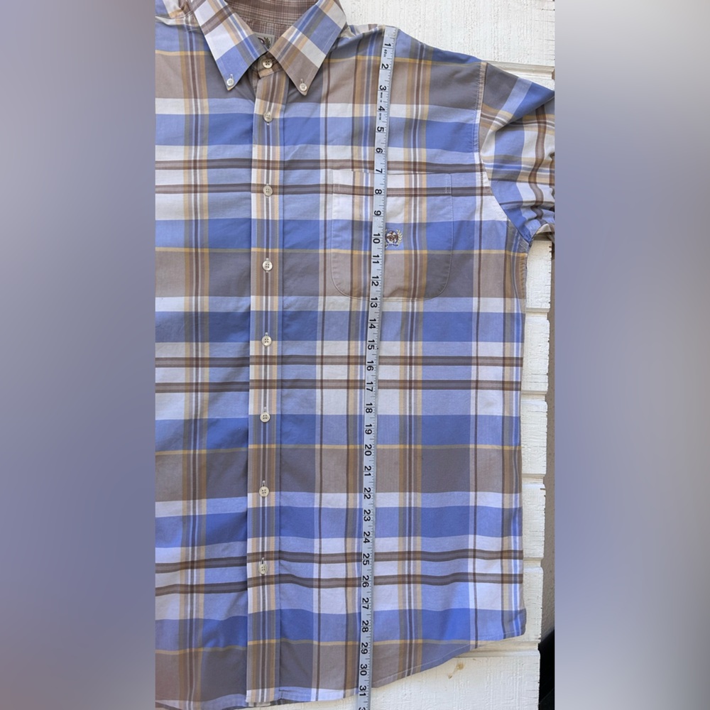 Cinch Men’s Button Down Shirt Brown/Blue Plaid Long Sleeve Size Large - Picture 9 of 9